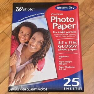 WPhoto White Glossy Inkjet Photo Paper